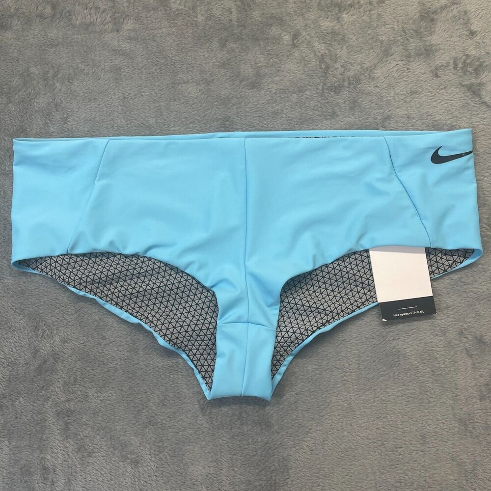 Women's Nike Hydralock Fusion Cheeky Kick Short Swim Bottoms Sz XL Aquarius Blue